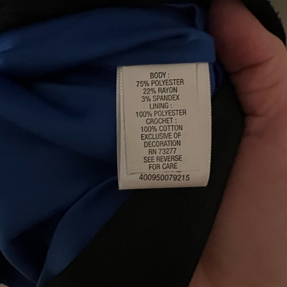 Royal Blue Elle with black embroidery detail dress - Size 2 - Picture 5 of 8